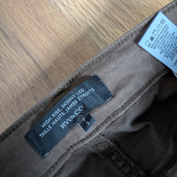 RW&CO. Women's Olive Army Green Chinos Utility Pants Slim Fit Small High Waist - Picture 4 of 10